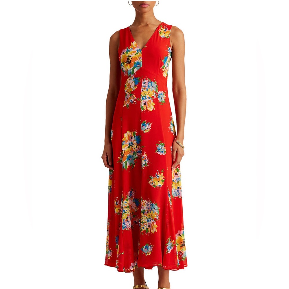 Ralph Lauren Floral Georgette Sleeveless Dress